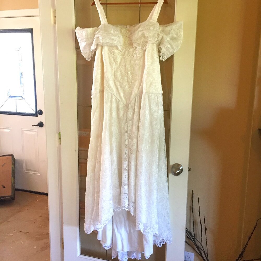 Handmade Custom Designed One-of-a-Kind High-Low Wedding Dress